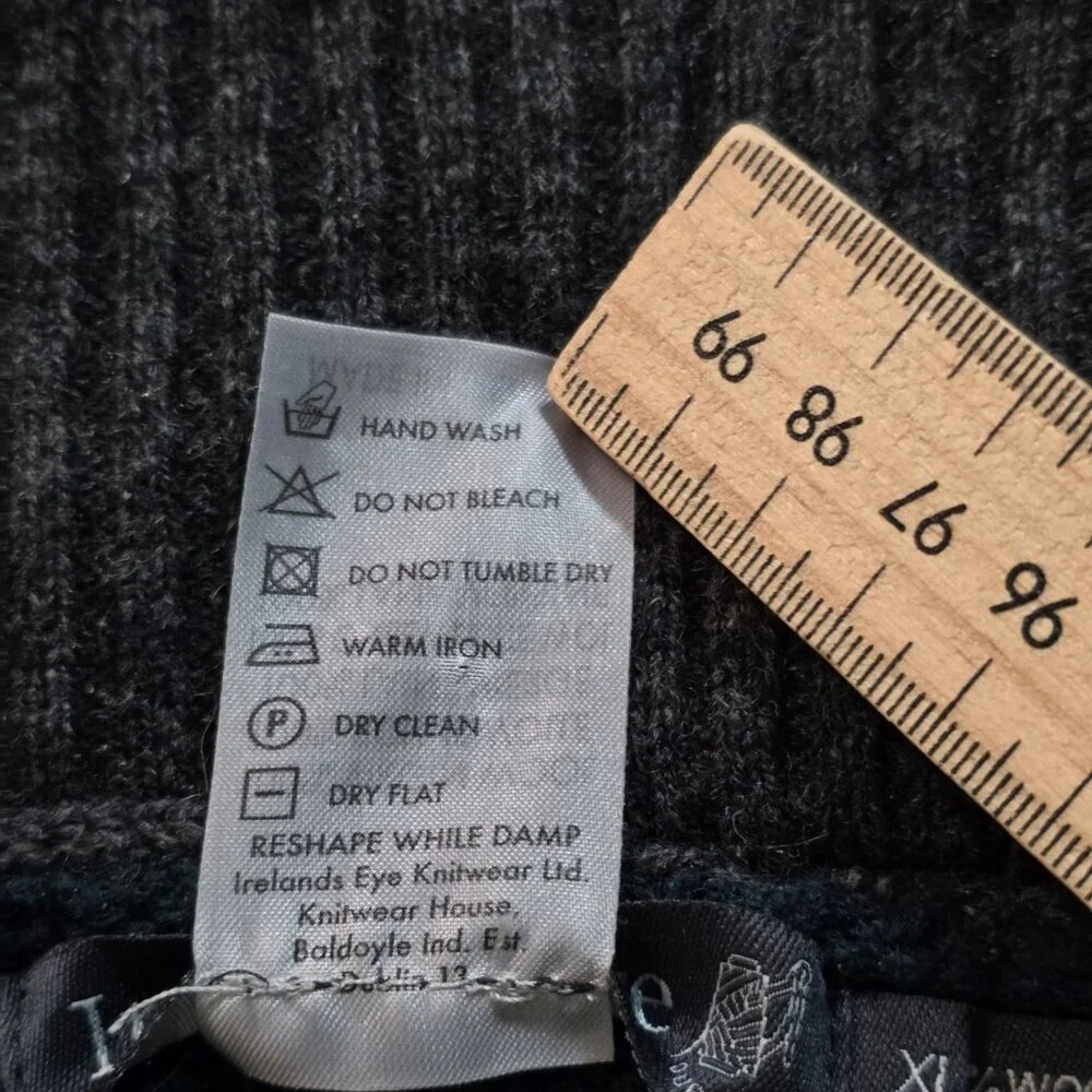 Irelands Eye 1/4 Zip Sweater Men XL Heathered Teal Gray Wool LS Cottage Outdoor